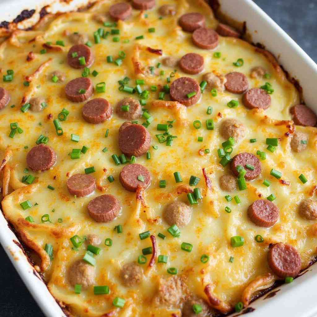 Mennonite Cabbage Potato Kielbasa Bake Yummy