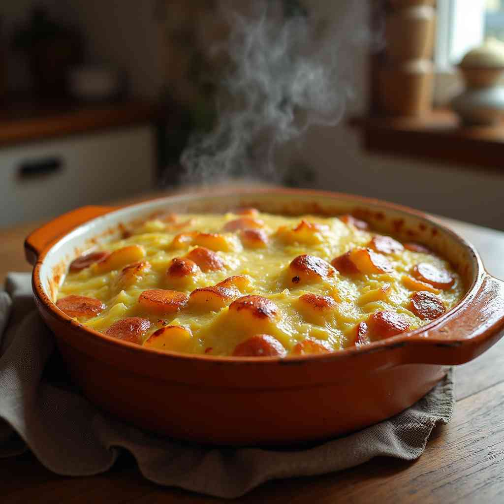 Mennonite Cabbage Potato Kielbasa Bake recipe