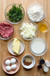 Ingredients for Mennonite Fleisch Perishke – Homemade Meat Buns