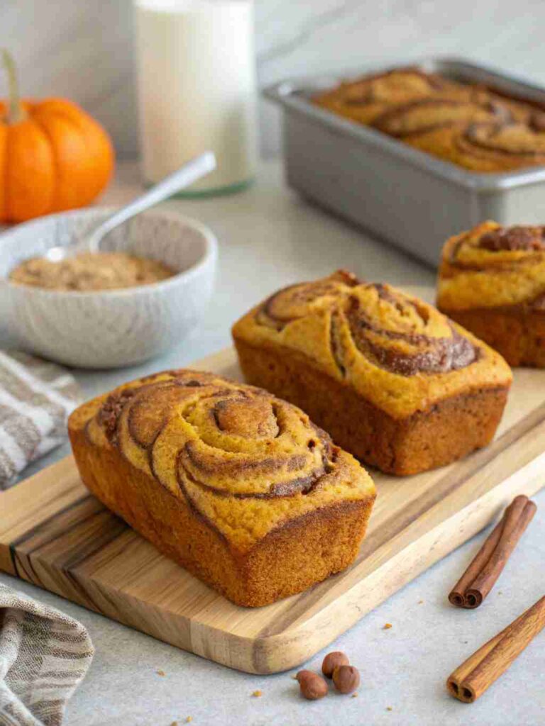 Cinnamon Swirl Pumpkin Bread Mini Loaves Recipe